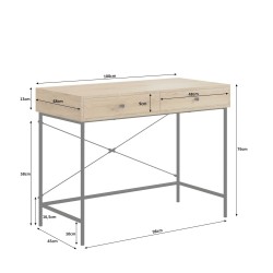 Desk (natural oak/black frame)