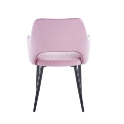 Velvet chair (pink) - black frame
