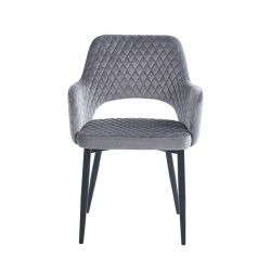 Velvet chair (gray) - black frame