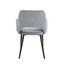 Velvet chair (gray) - black frame