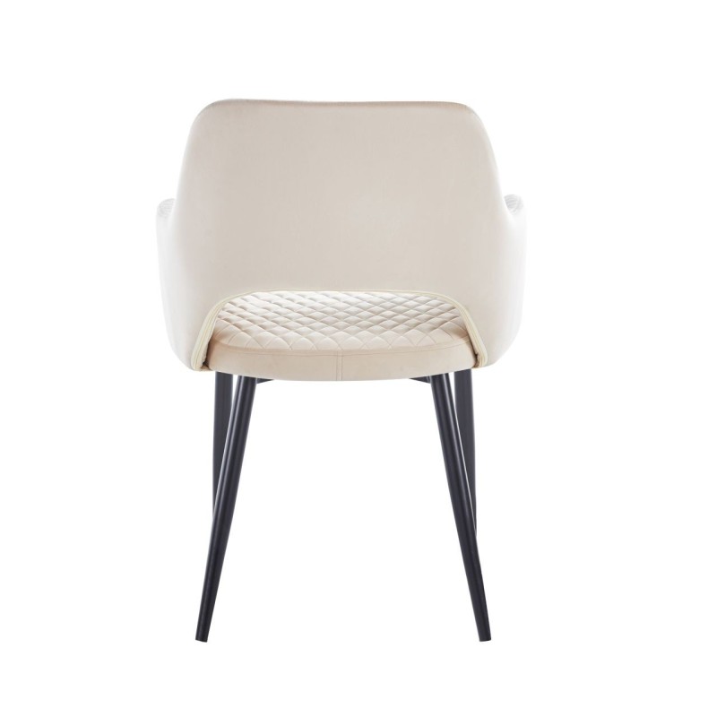 Silla de terciopelo (beige) - estructura negra