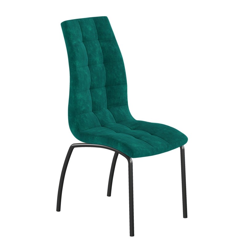 Velvet chair (green) - black frame