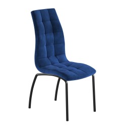 Velvet chair (blue) - black frame