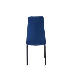 Velvet Stuhl (blau) - schwarzes Gestell