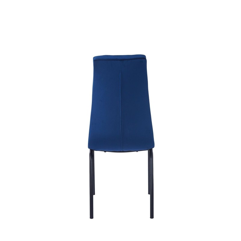 Velvet Stuhl (blau) - schwarzes Gestell