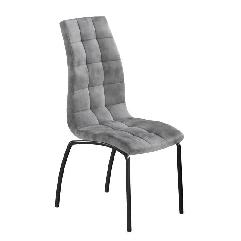 Velvet chair (gray) - black frame