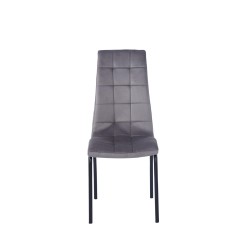Velvet chair (gray) - black frame