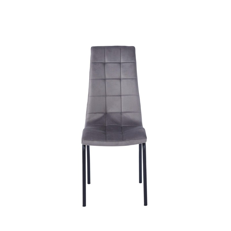 Velvet chair (gray) - black frame