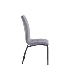 Velvet chair (gray) - black frame