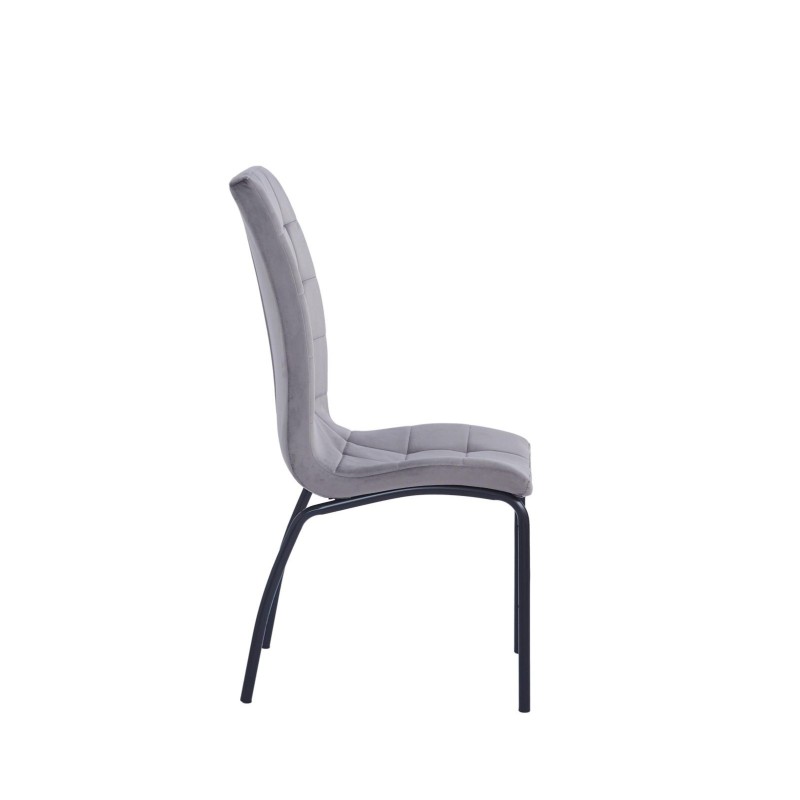 Velvet chair (gray) - black frame