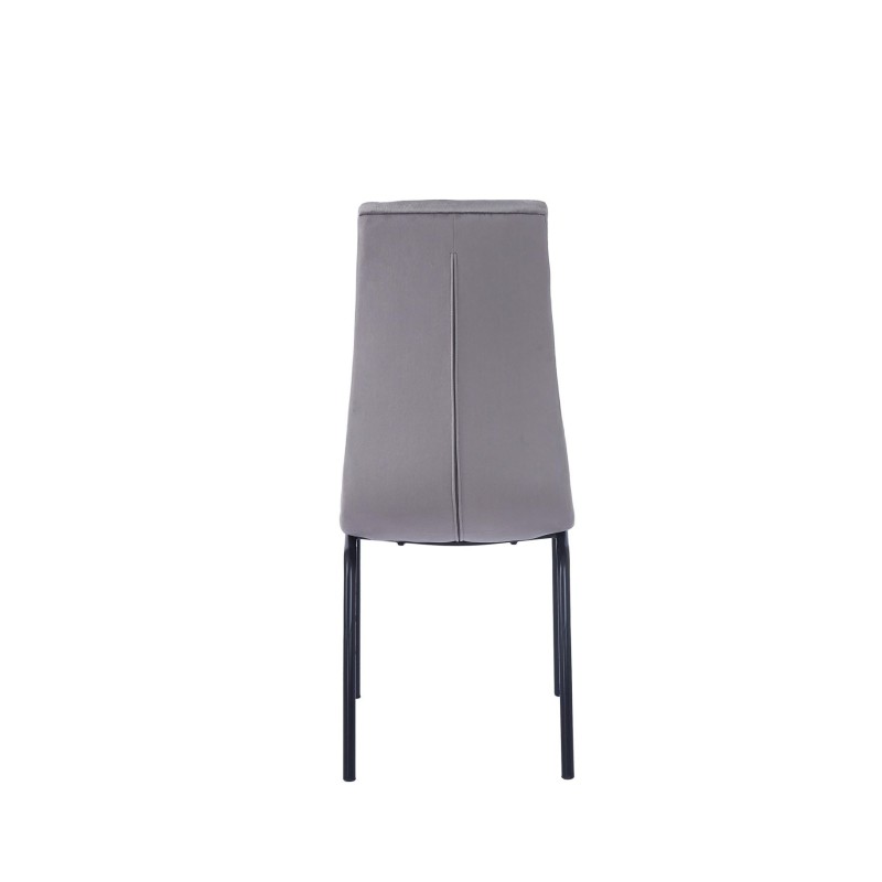Velvet chair (gray) - black frame