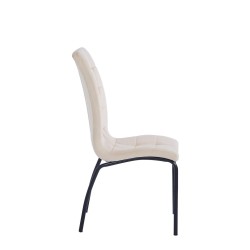 Velvet chair (beige) - black frame