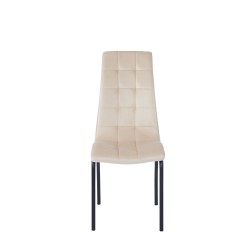 Velvet chair (beige) - black frame