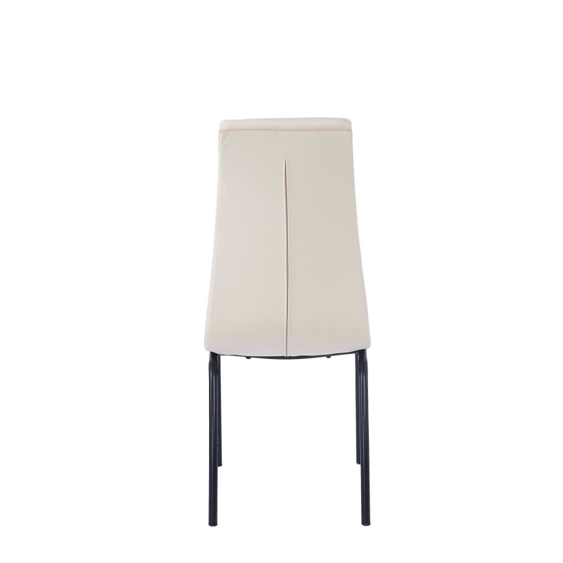 Velvet chair (beige) - black frame