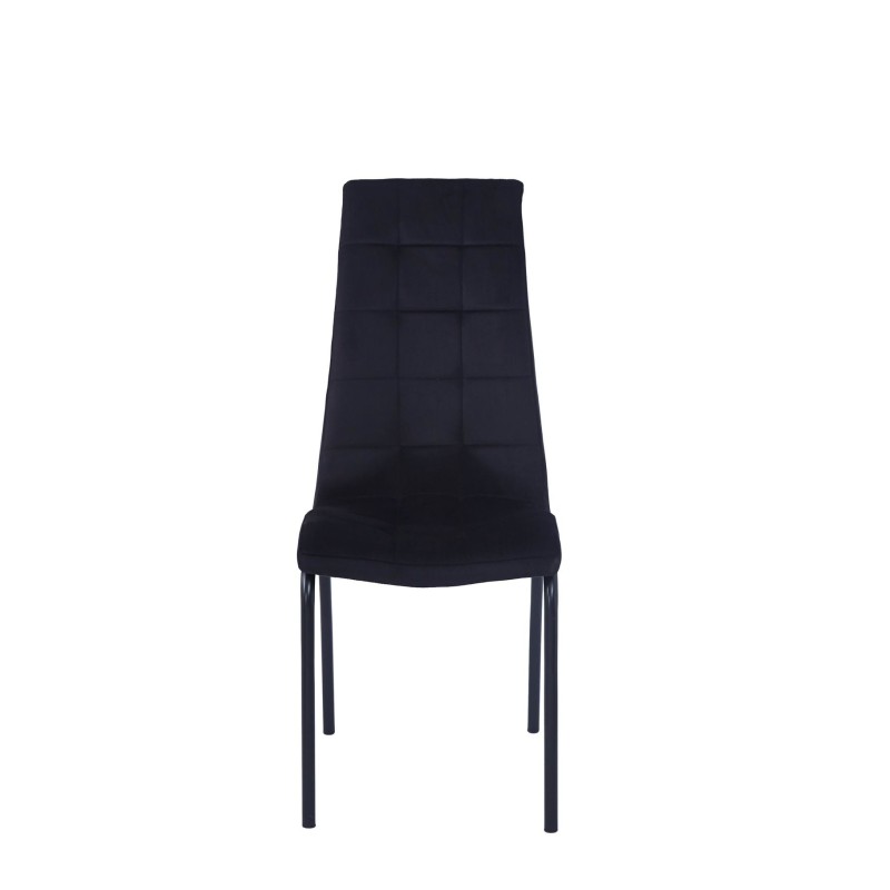 Velvet chair (black) - black frame