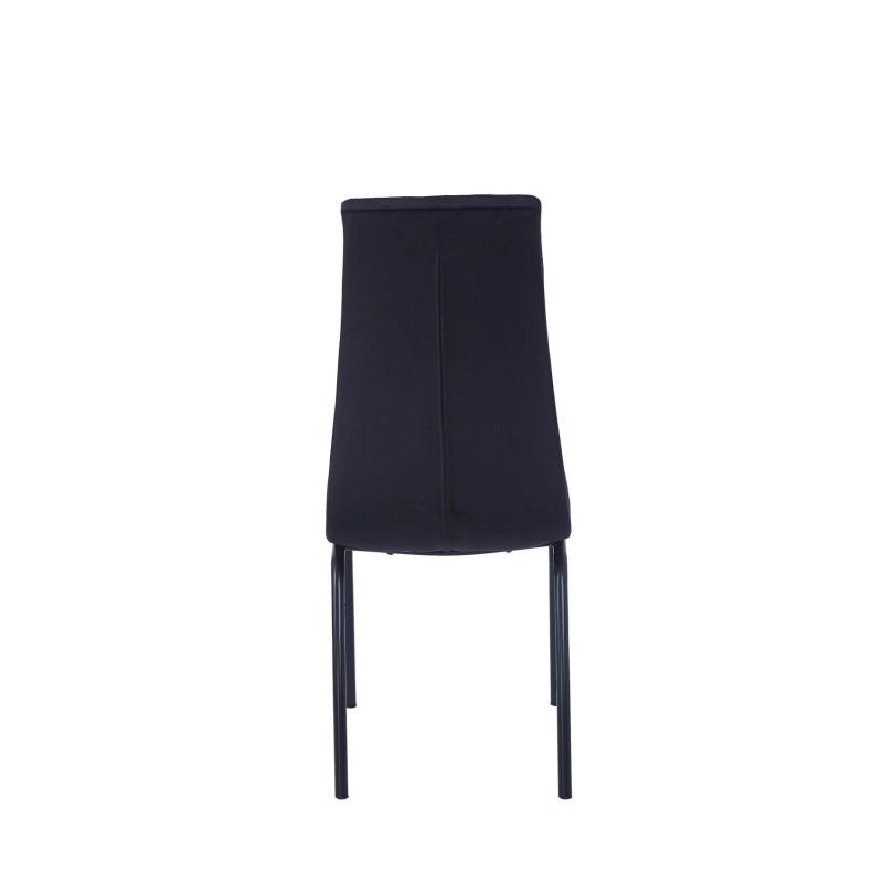 Velvet chair (black) - black frame