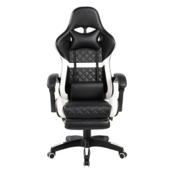 Black and white gaming swivel chair