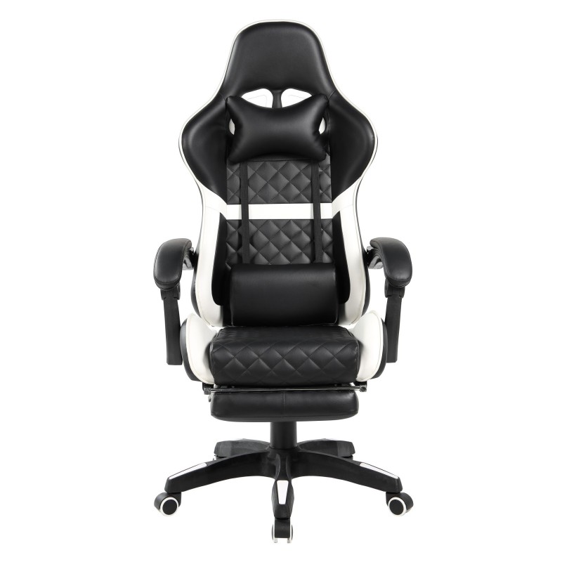 Black and white gaming swivel chair