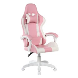 Silla giratoria de juego (rosa y blanca)