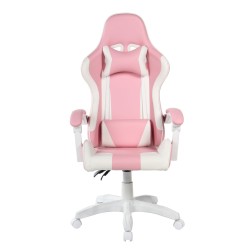 Pink and white gaming swivel chair