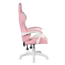 Silla giratoria de juego (rosa y blanca)