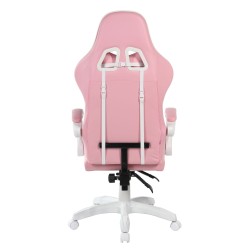 Drehbarer Gaming-Stuhl (rosa-weiß)
