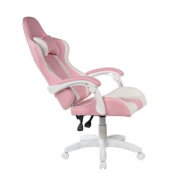 Silla giratoria de juego (rosa y blanca)