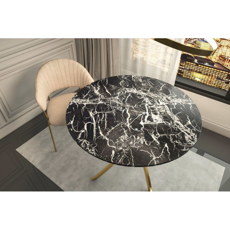 Table (black marble/gold) 100x100