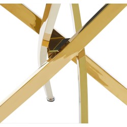 Tisch (weißer Marmor/gold) 100x100