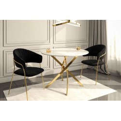 Table (white marble/gold) 100x100