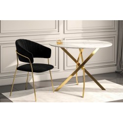 Table (white marble/gold) 100x100