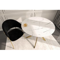 Table (white marble/gold) 100x100