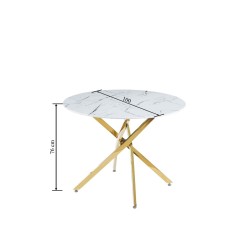 Table (white marble/gold) 100x100