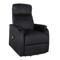 Electrically reclining lounge chair (velvet) / black