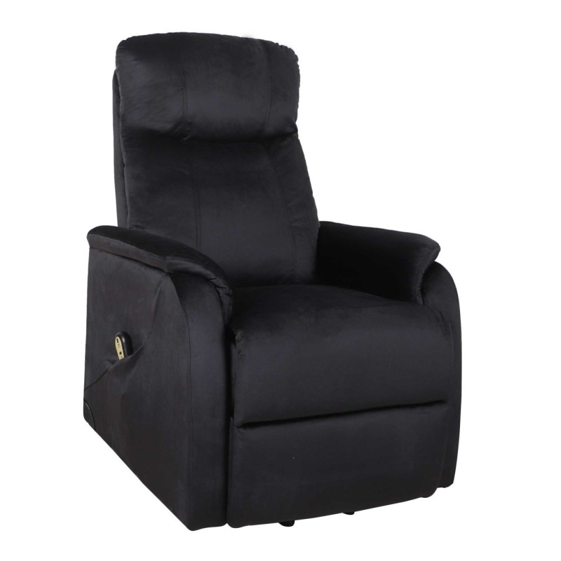 Electrically reclining lounge chair (velvet) / black