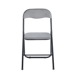 Silla plegable de terciopelo (gris)