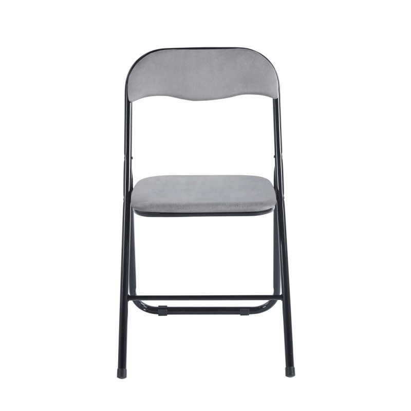 Silla plegable de terciopelo (gris)