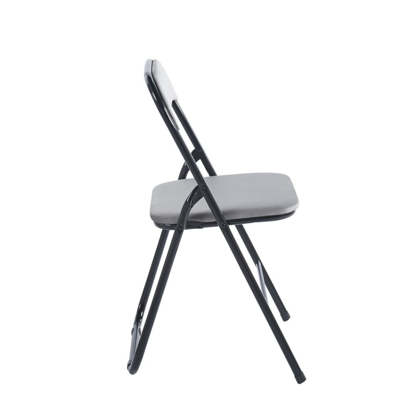 Folding velvet chair (gray)