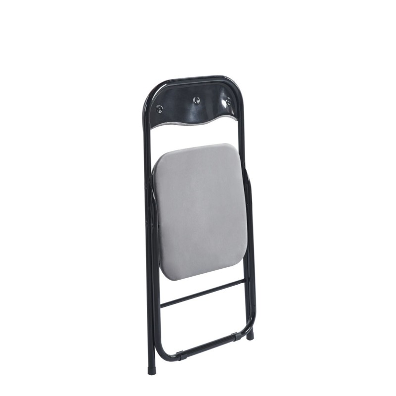 Silla plegable de terciopelo (gris)