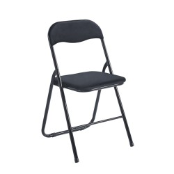 Folding velvet chair (black)