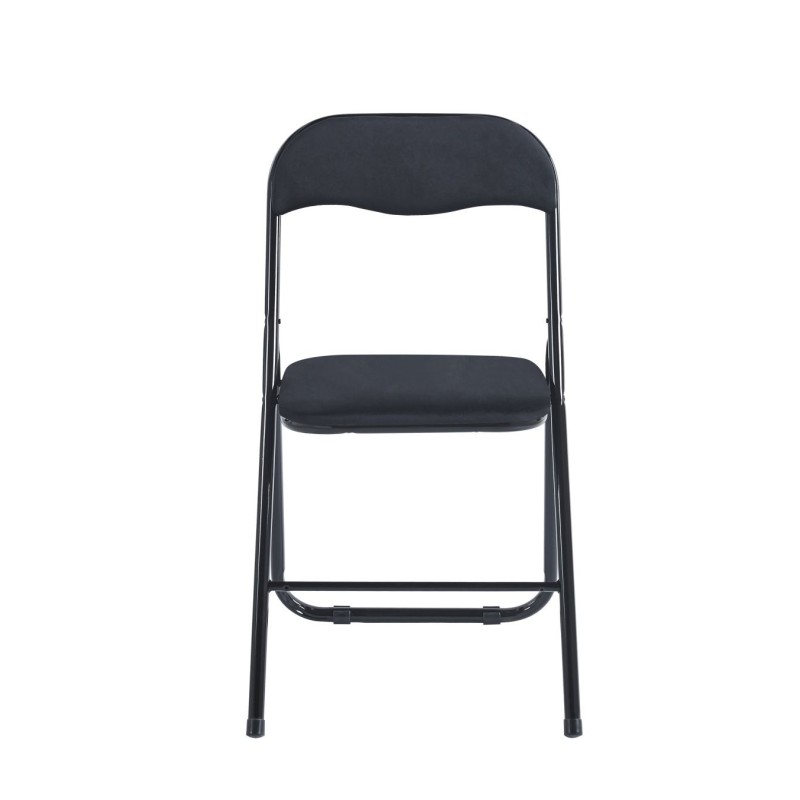 Folding velvet chair (black)