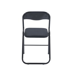 Folding velvet chair (black)