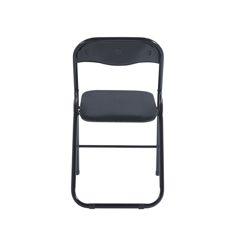 Folding velvet chair (black)