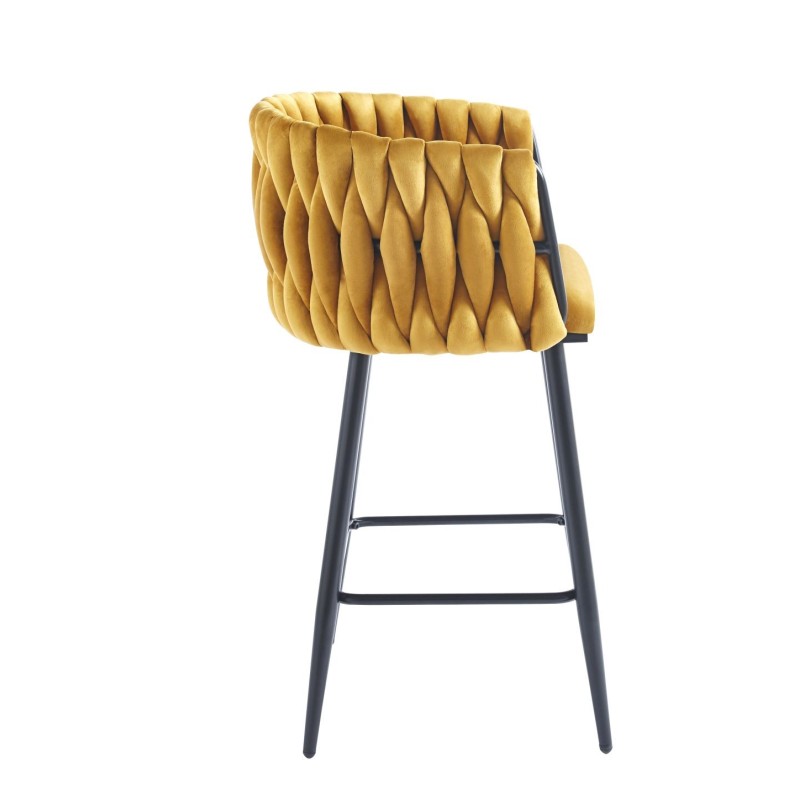 Velvet curry bar stool (black frame)