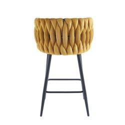 Velvet curry bar stool (black frame)