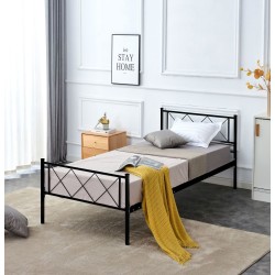 Cama de metal 90x200 (negra)