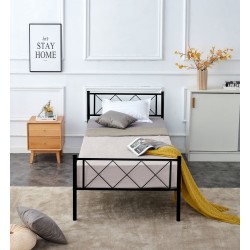 Cama de metal 90x200 (negra)