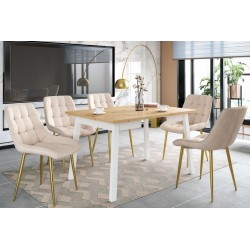 Extendable table (artisan oak/white) 90x90(125)