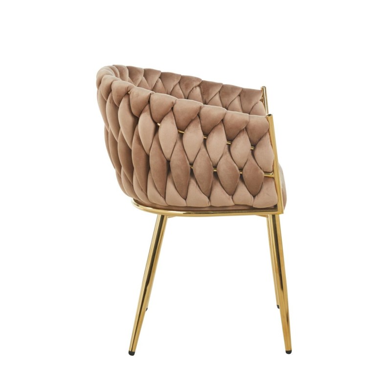 Velvet chair (cappuccino) - gold frame