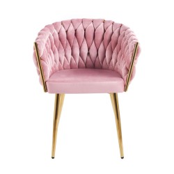 Silla de terciopelo (rosa) - estructura dorada